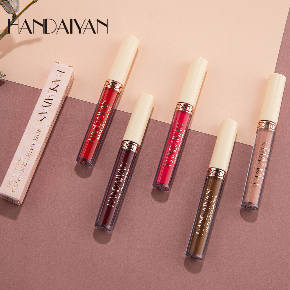 HANDAIYAN Velvet Lip Gloss for Women Matte Liquid Lipstick 12Colors Long-Lasting