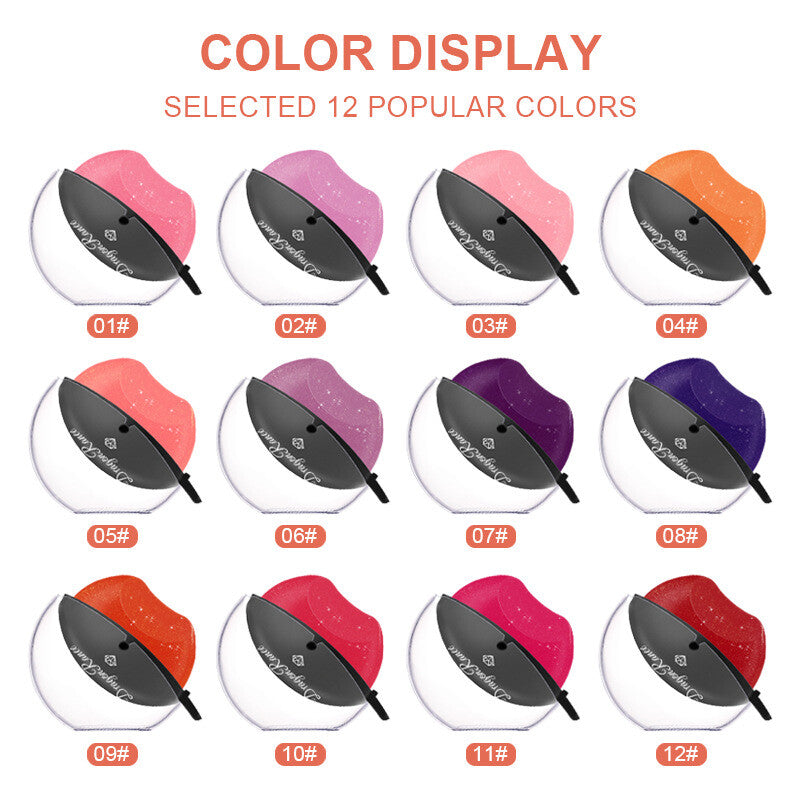 Lip-Shaped Color-Changing Lipstick - Pearl Shimmer & Long Lasting Easy to Color