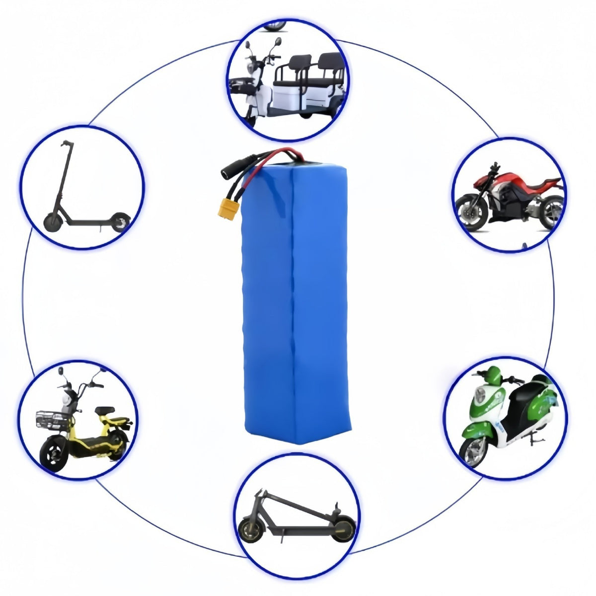 13S4P 48V 50Ah Li-ion Battery Pack w/BMS, for Electric Scooter Bike