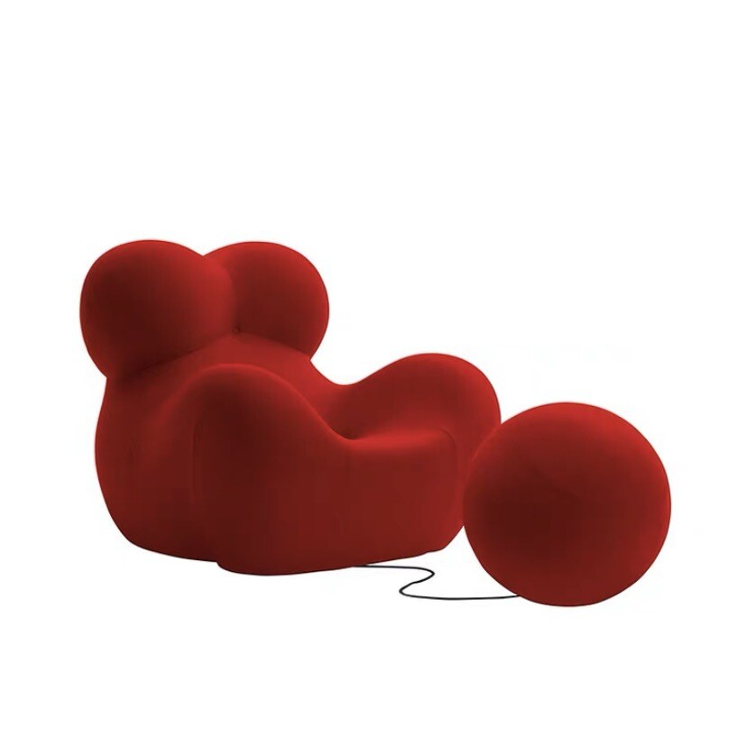 Luxury Lazy Sofa Chair Stretch Knit Fabric 45D High Resilience Sponge