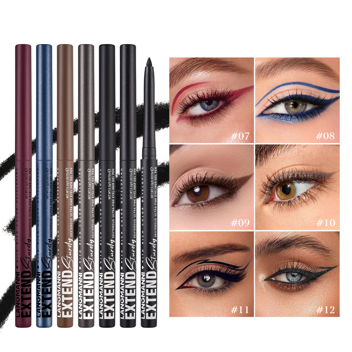 12 Color Twist-Up Gel Eyeliner Pencil Smooth Long Lasting Single Eye Liner Pen