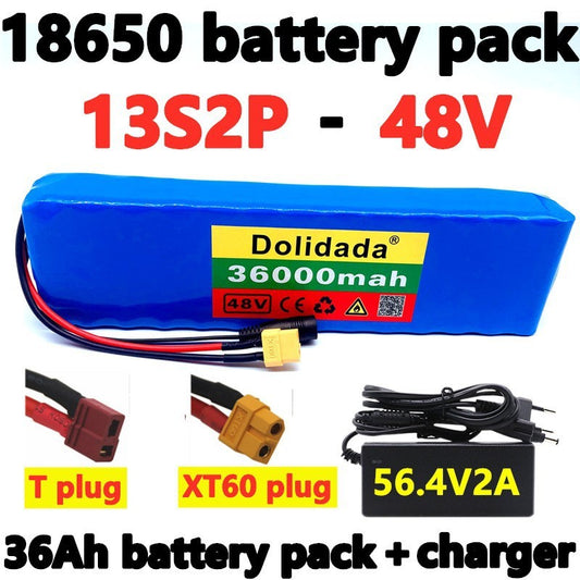 48V 36Ah 13S2P Li-ion Battery for E-Bike Electric Scooter