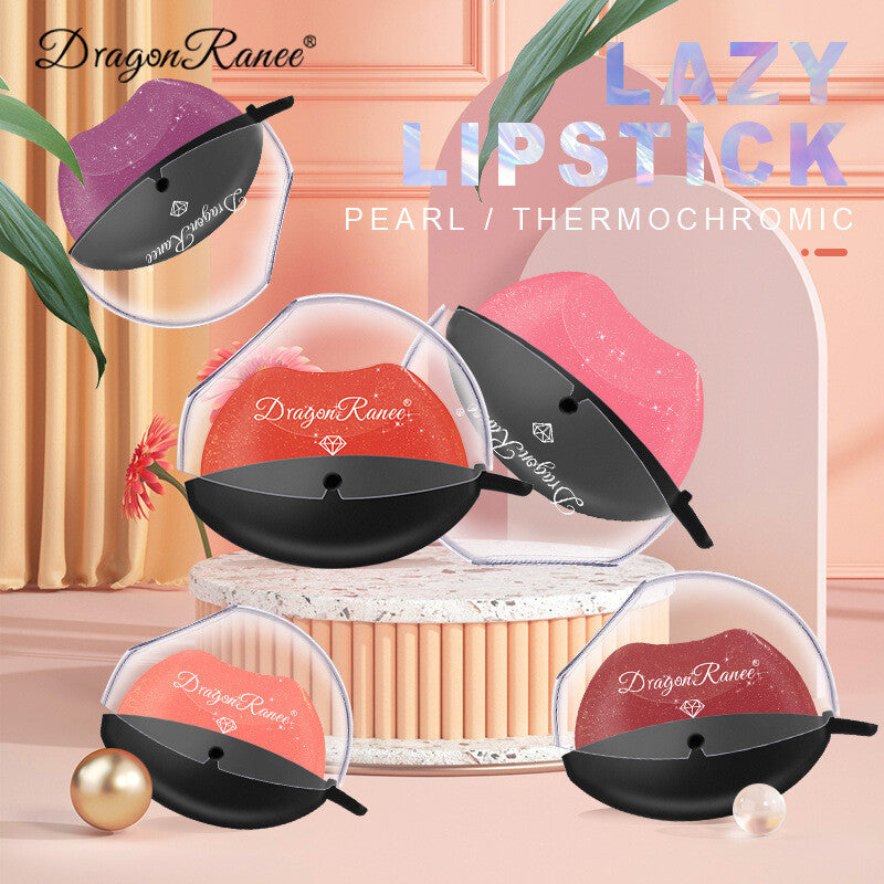 Lip-Shaped Color-Changing Lipstick - Pearl Shimmer & Long Lasting Easy to Color