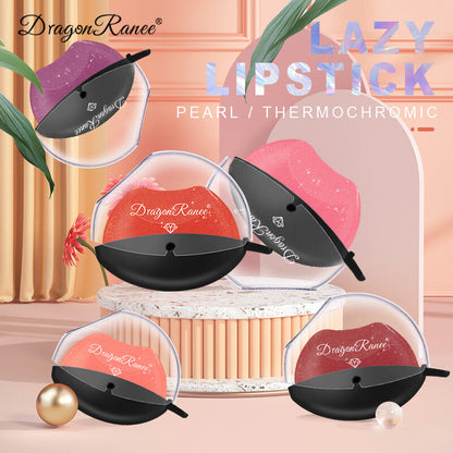 Lip-Shaped Color-Changing Lipstick - Pearl Shimmer & Long Lasting Easy to Color