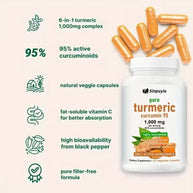 Sinpuyle Pure Turmeric Curcumin 95 Supplement-1 Bottle 1000mg 120 Capsules
