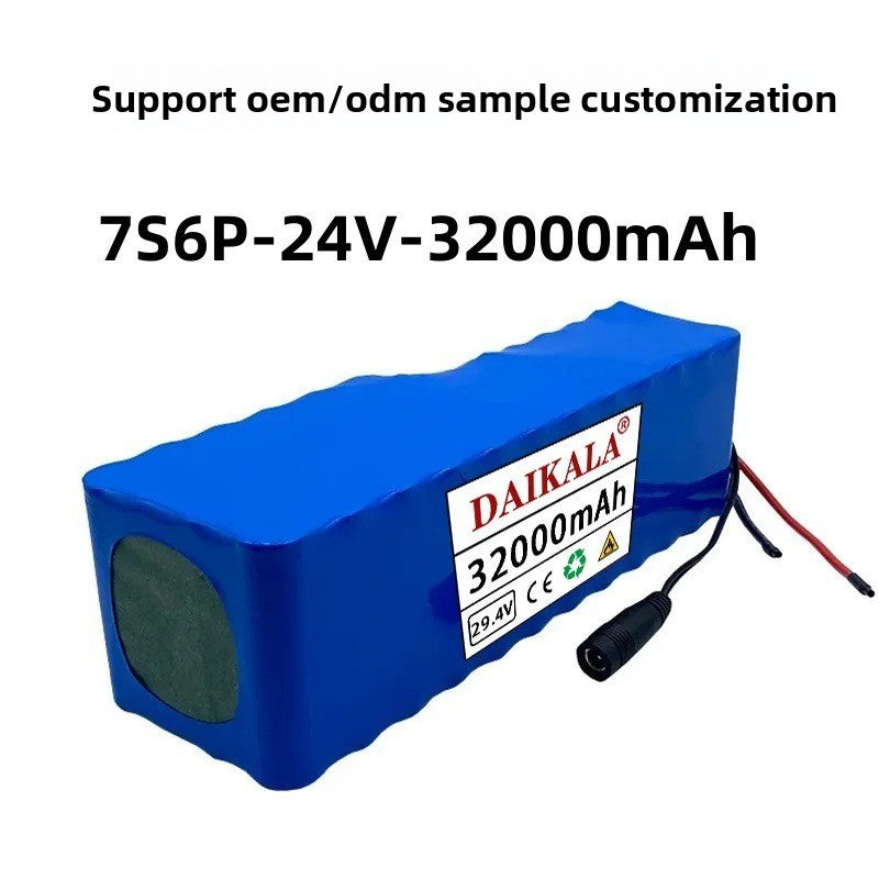 24V 32Ah Rechargeable Li-ion Battery Pack 7S6P BMS for DIY Boat Power E-bike