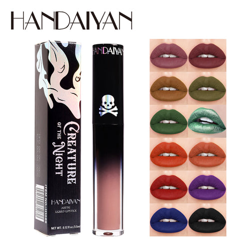 Gothic Lip Gloss Halloween Dark Matte Lip Glaze Vampire Stain Black Purple Green