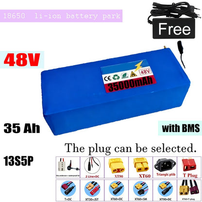 48V 35Ah 13S5P Li-ion Battery Pack with BMS for Electric Bicycle Scooter