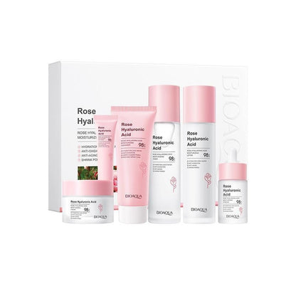 Rose & Hyaluronic Acid Skin Care Set Facial Care Cleanser Toner Lotion Cream