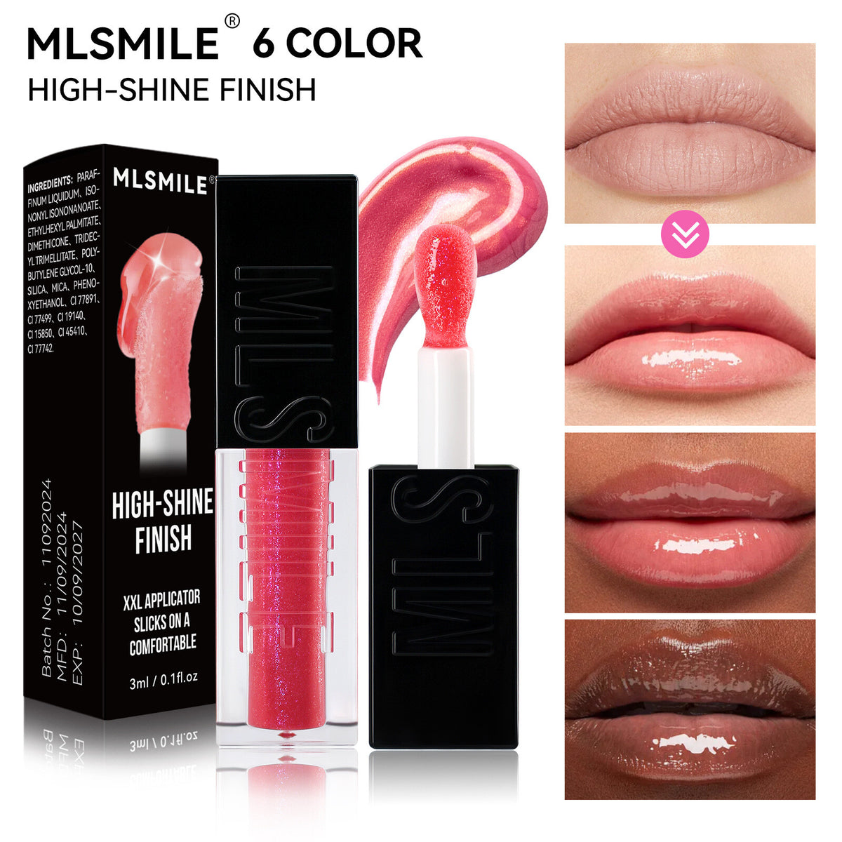 6 Colors Lip Gloss Set Mirror Glossy Hydrating Shiny Lip Oil Lip Balm Waterproof