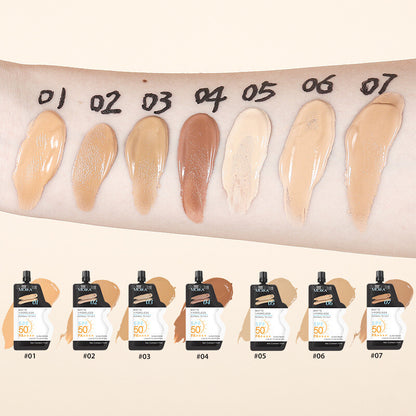 MOIKA 7 Color Perfect UV Sunscreen Skincare Milk Foundation 50+ PA++++ 10ml