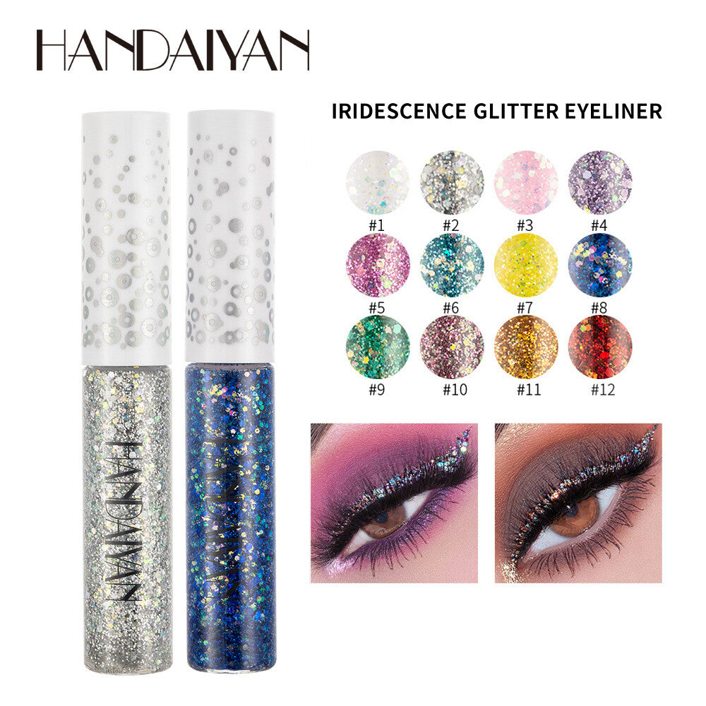 12pcs Glitter Eyeliner & Eye shadow Gift Set Metallic Liquid Liners Shimmer