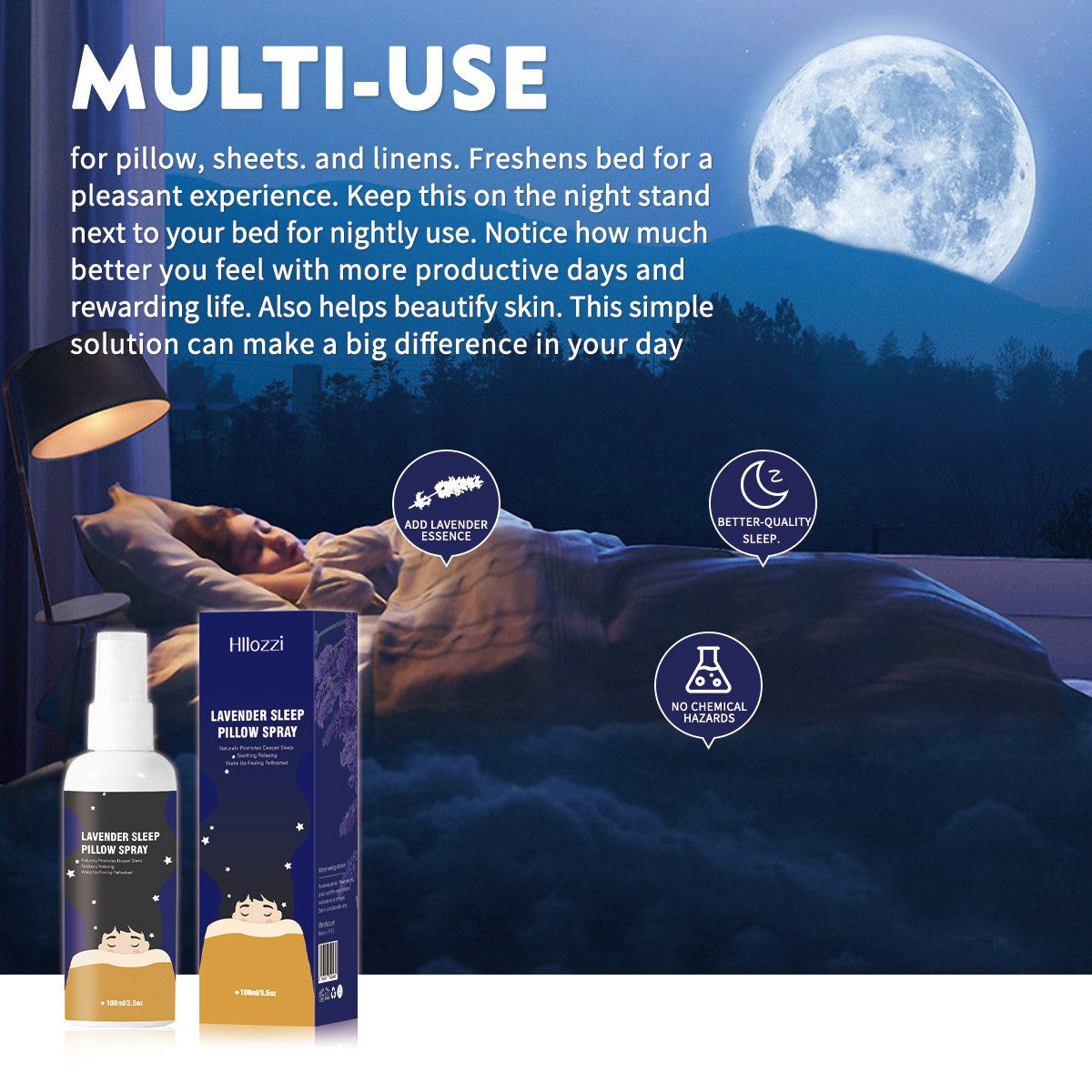 100ml Lavender Sleep Spray - Pillow Mist, Deep Relaxation, Better Sleep