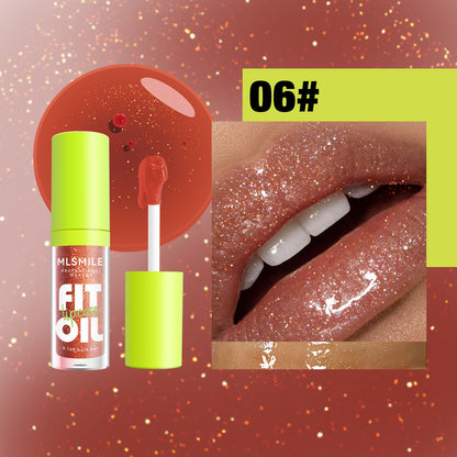 8 Color Lip Gloss Lip Oil Lip Glaze Moisturizing Mirror Long-lasting Pearl Beep