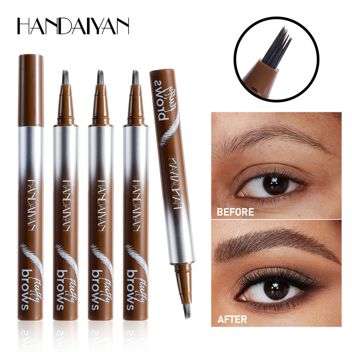 Makeup for Women Eyebrow Liner 5-Color Waterproof Liquid Brow Pen Smudge-Proof