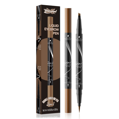 4-Prong Dual-Ended Eyebrow Liner - Quick-Dry, Waterproof, W/Spoolie Brush