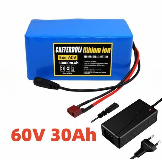 60V 30Ah 16S2P Rechargeable Li-ion Battery for E-Bike/Electric Scooter