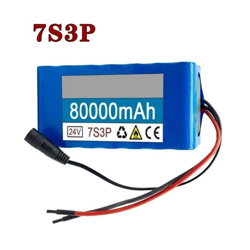 24V 80Ah 7S3P  Rechargeable Li-ion Battery Pack with BMS for E-Bike Scooter