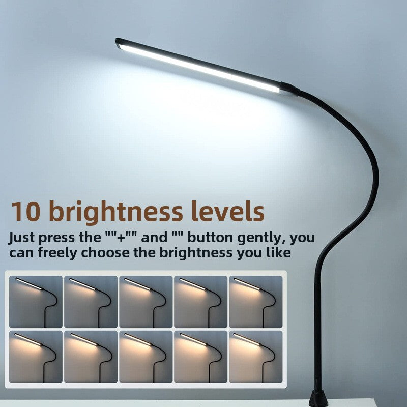 LED Table Lamp long arm gooseneck clip lamp office desk dormitory reading lamp