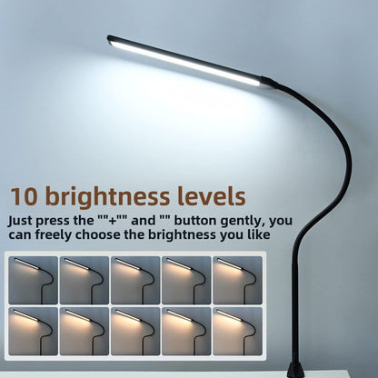 LED Table Lamp long arm gooseneck clip lamp office desk dormitory reading lamp