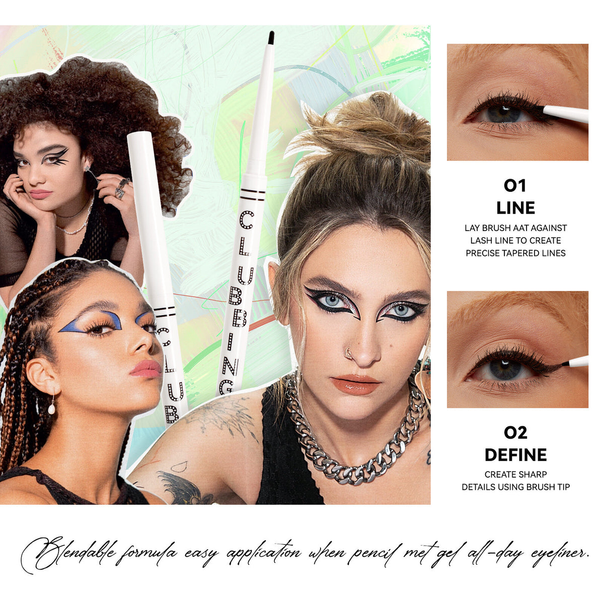 4Color Eyeliner Pencil Eyes Makeup for Women Waterproof Smudgeproof Long-Lasting