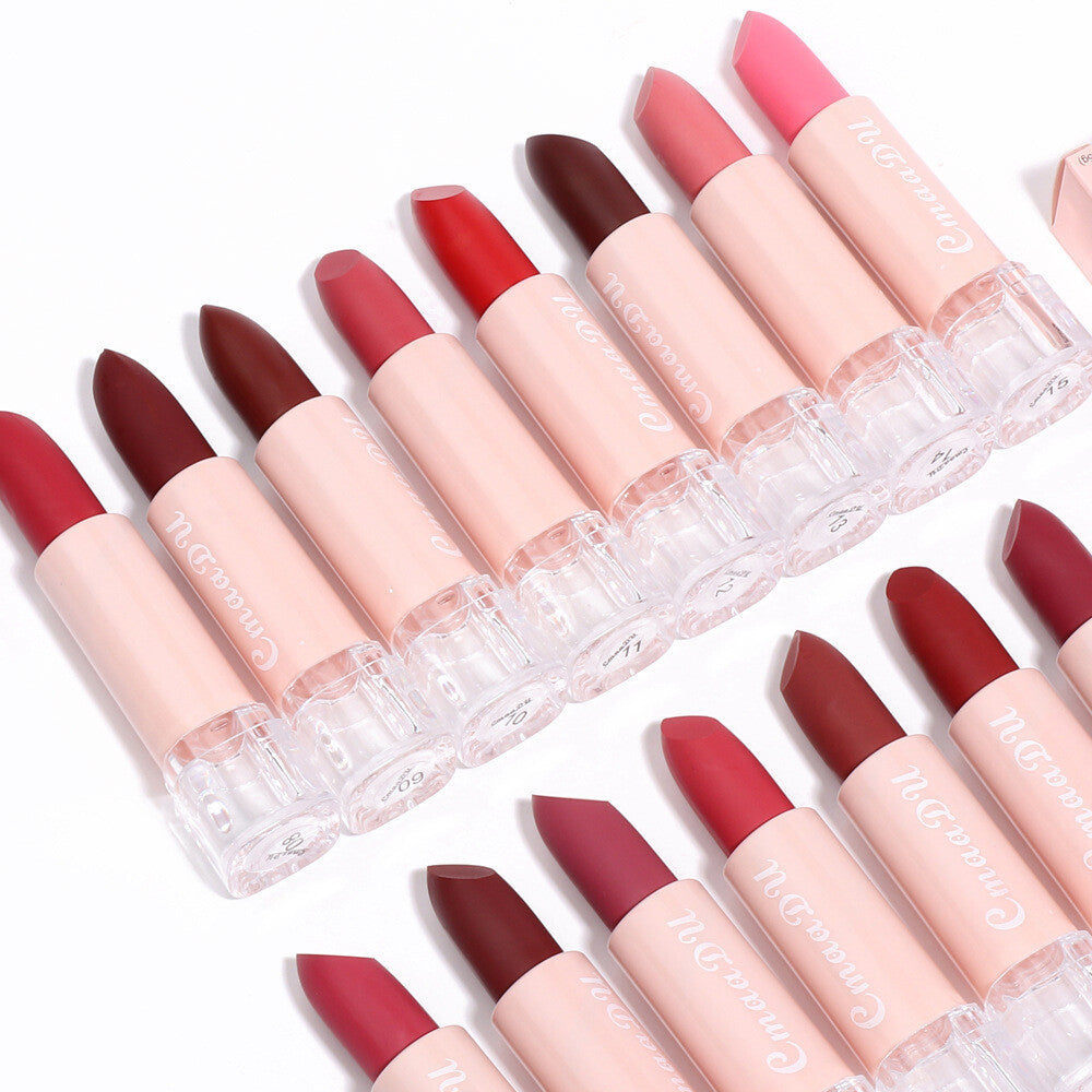15-Color Matte Lipstick - Waterproof, Long-Lasting, Non-Stick Vegan