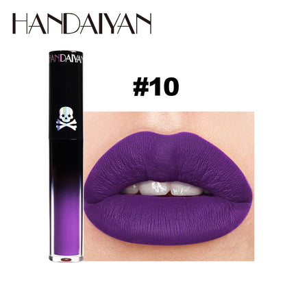 Gothic Lip Gloss Halloween Dark Matte Lip Glaze Vampire Stain Black Purple Green