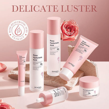 Rose & Hyaluronic Acid Skin Care Set Facial Care Cleanser Toner Lotion Cream