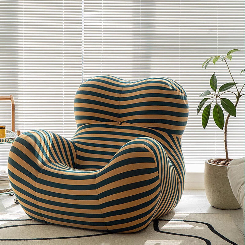 Luxury Lazy Sofa Chair Stretch Knit Fabric 45D High Resilience Sponge