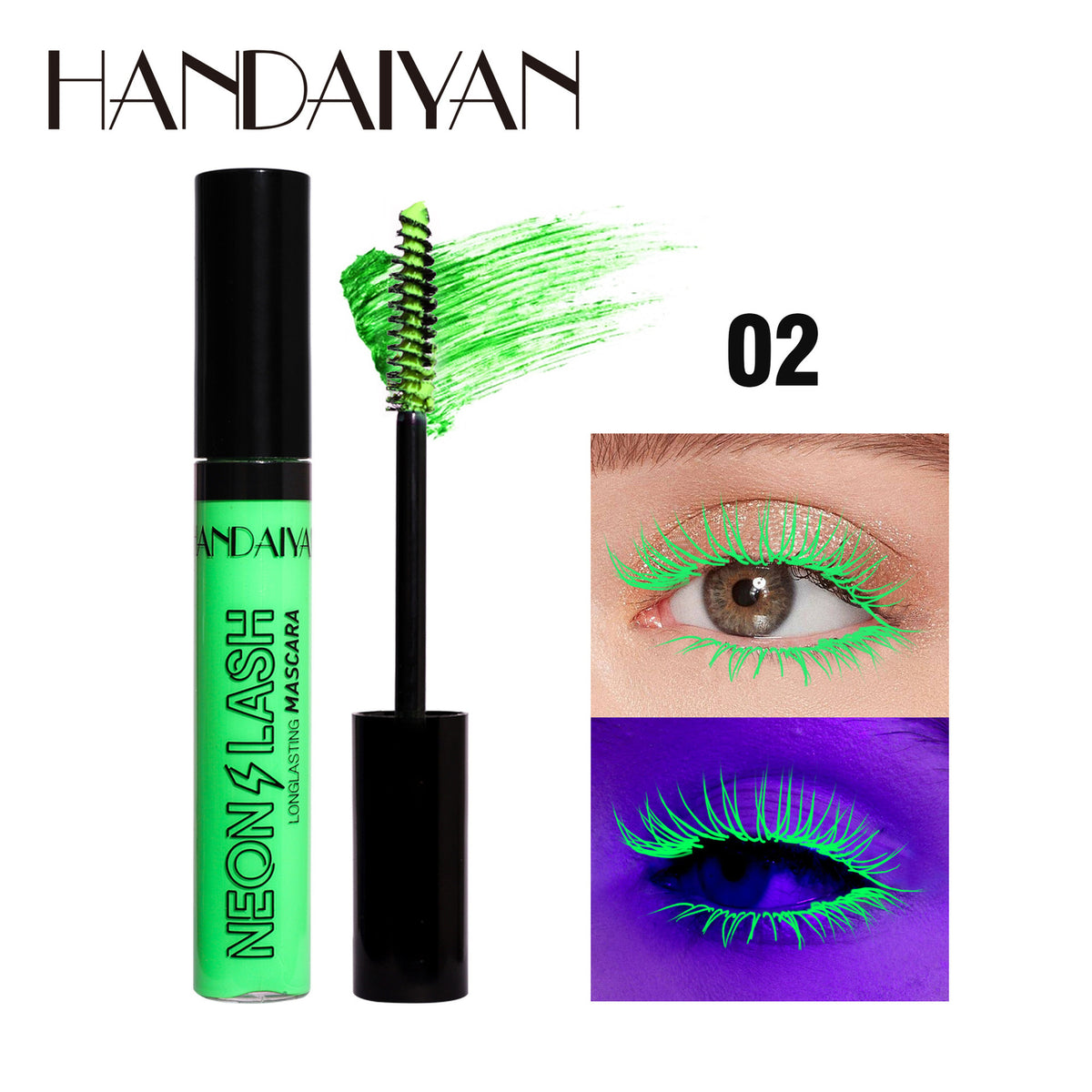 6-Color Fluorescent Mascara - Waterproof, Smudge-Proof, Halloween Eye Makeup
