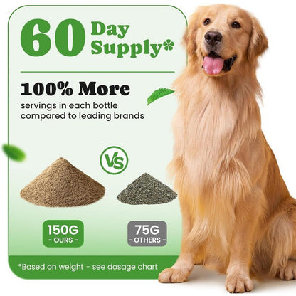 Dog Dental Care Powder for Fresh Breath & Plaque Control with Enzymes, Mint