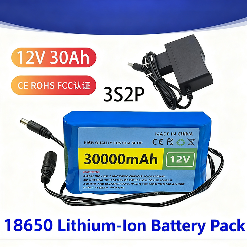 12V 30Ah 3S2P Li-ion Battery Pack for CCTV Camera Security Monitoring System