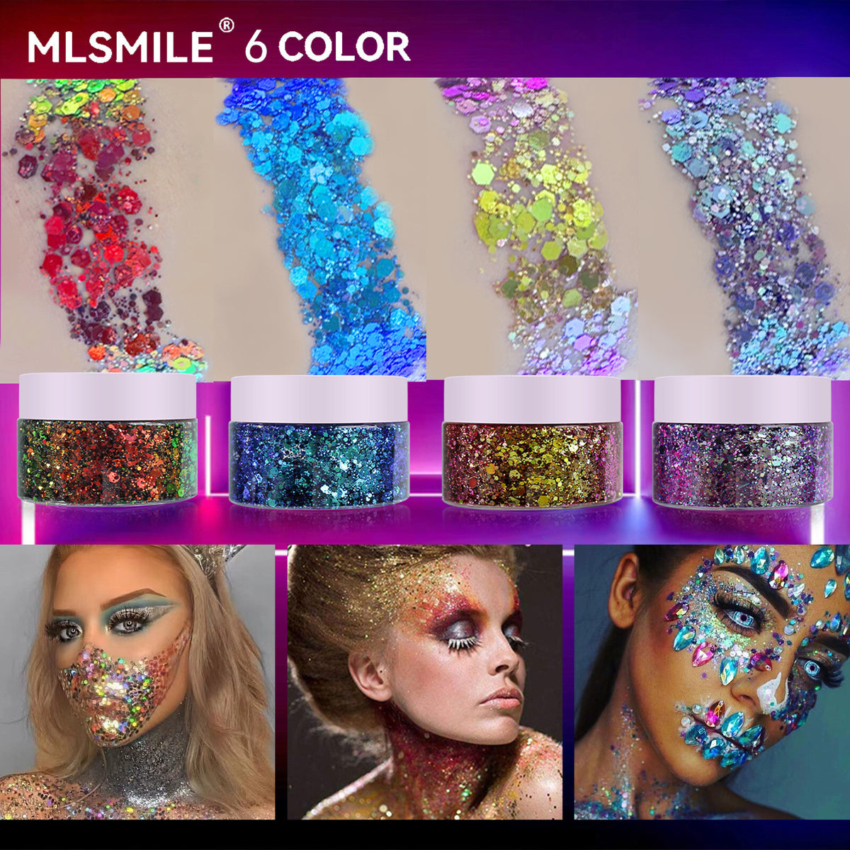 Chameleon Glitter Gel Eyeshadow Halloween Cosplay Face Body Makeup Eye shadow