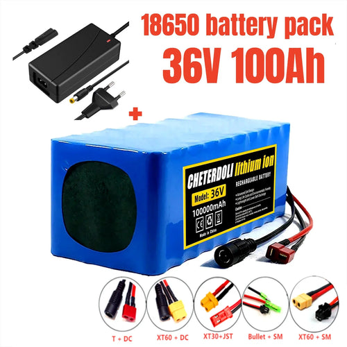 10S4P 36V 100Ah Electric Scooter Rechargeable Li-ion Battery Pack for E-bike