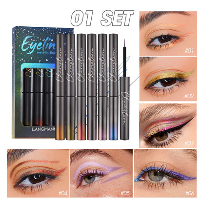 6-Color Glitter Eyeliner Gift Set - Quick-Dry, Waterproof Party Makeup for Women