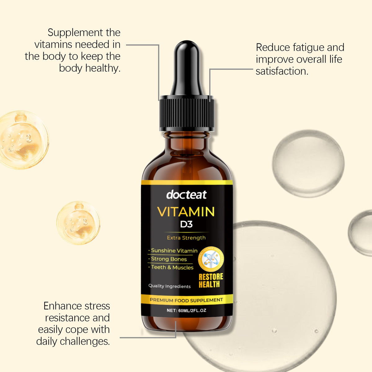 Docteat Joint Comfort Drops - Leg & Body Support Liquid Formula