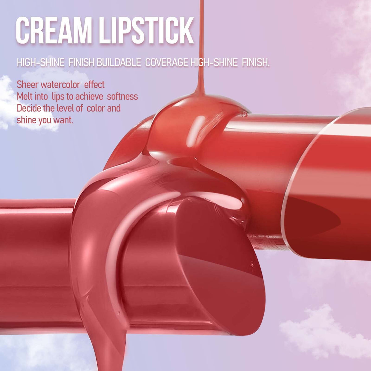 6-Color Press Lip Gloss Hydrating Mirror Finish Lipstick Non-Sticky Long Lasting