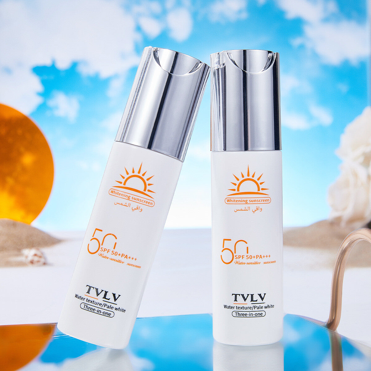 TVLV SPF50+ PA+++ Sun Protection Sunscreen Skincare Milk Water Texture PaleWhite