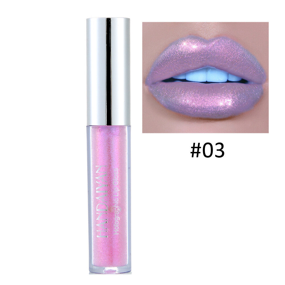 6 Colors Laser Holographic Lip Gloss Liquid Lipstick Glitter Waterproof Metallic