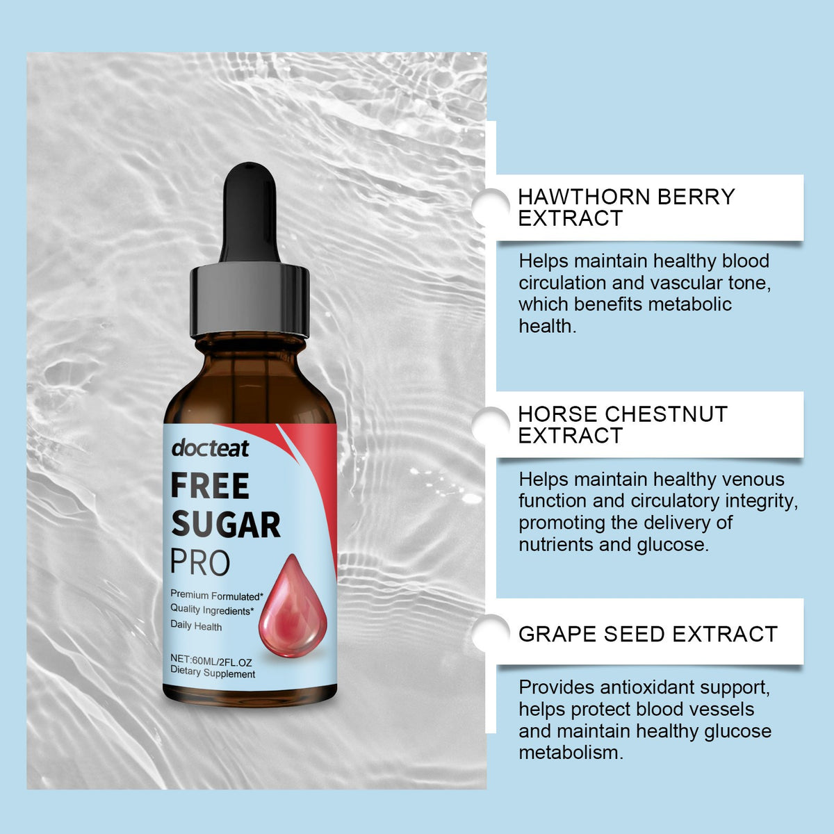 Docteat Sugar Metabolism & Energy Support Drops - Dietary Supplement