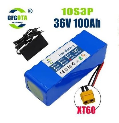 36V 100Ah Li-ion Battery Pack with BMS for 250W-500W Electric Scooter E-Bike
