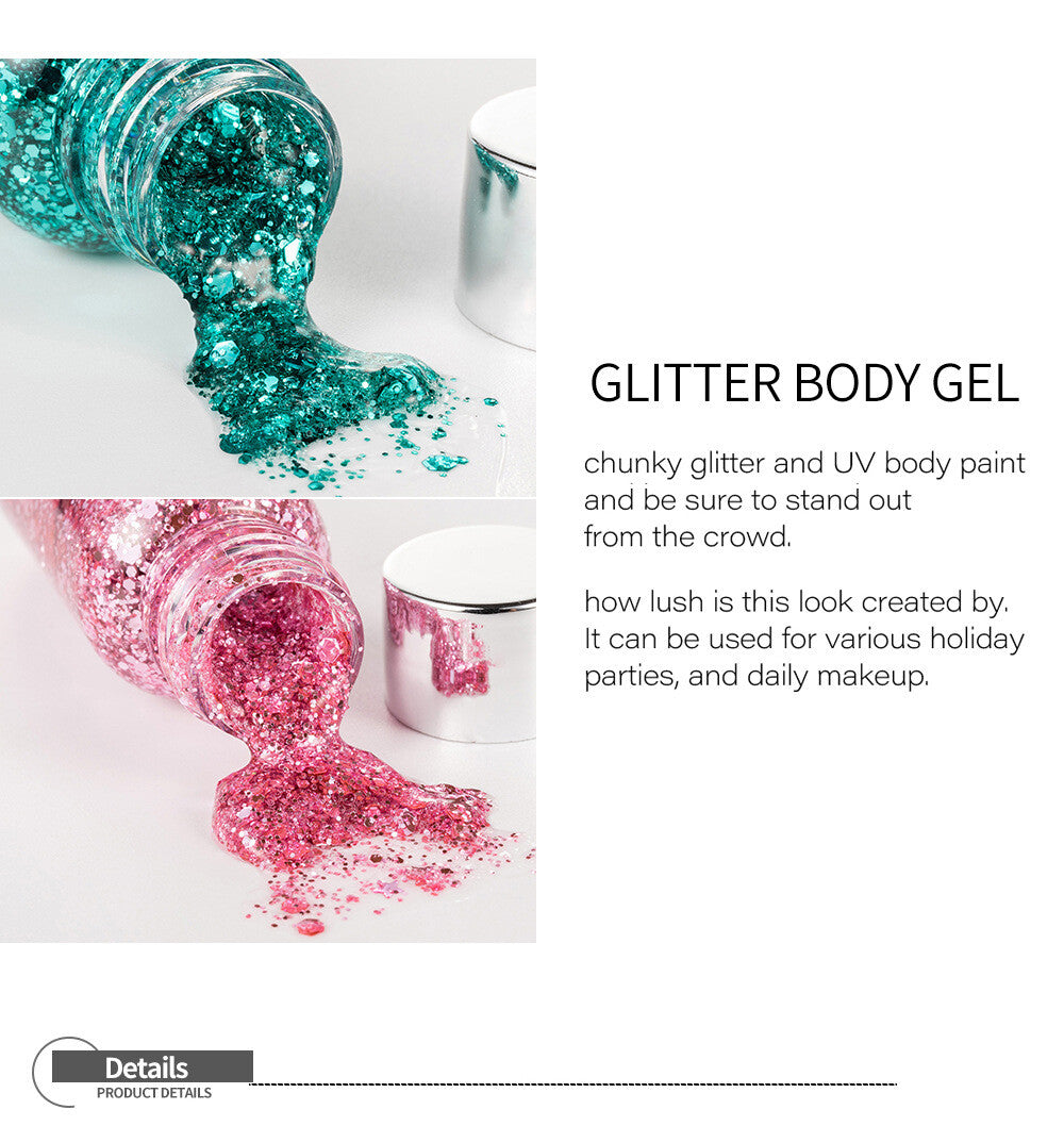 Liquid Glitter Eyeshadow Gel - Face & Body Sparkle, Longwear Shimmer Eye Shadow
