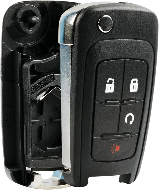 Key Fob Keyless Entry Remote Flip Shell Case & Pad fits Chevy