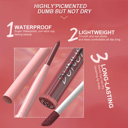 2-in-1 Lip Liner & Lipstick – Velvet Matte, Waterproof, Long Lasting Lip Gloss