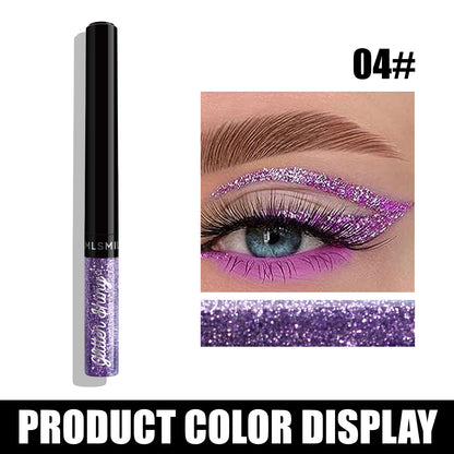 Glitter Liquid Eyeliner Pen - Metallic Shine Waterproof Smudge-Proof, Vibrant
