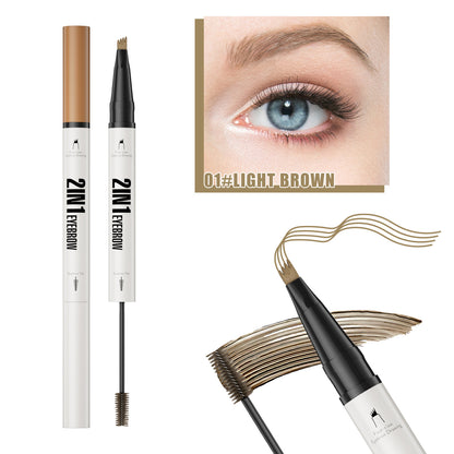 Fork Tip Liquid Eyebrow Liner - Waterproof, Sweatproof, Natural Hair Strokes