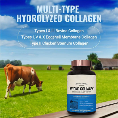 Beyond Collagen Peptides Capsules Skin Hair Nail Joint Health Support
