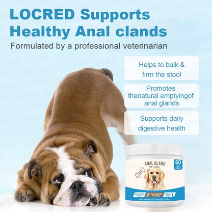 Dog Anal Gland Support Chewable Treats Peanut Butter Flavor 85oz 240g