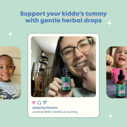 Kids Herbal Digestive Drops with Black Walnut Extract, Alcohol-Free & Raspberry