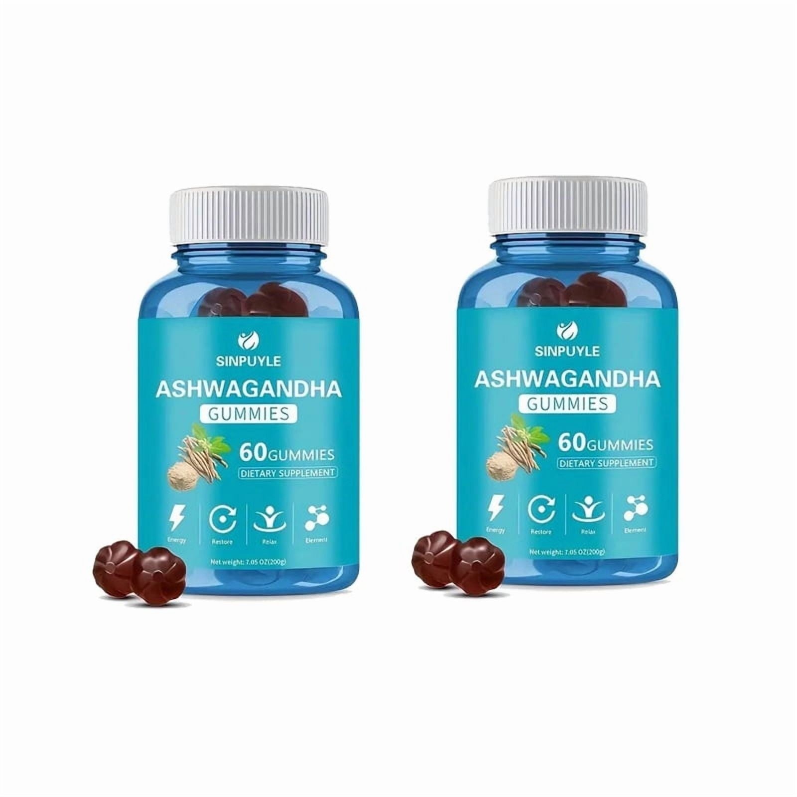 Sinpuyle Ashwagandha Gummies Natural Adaptogen Supplement-1 Bottle 60 Count